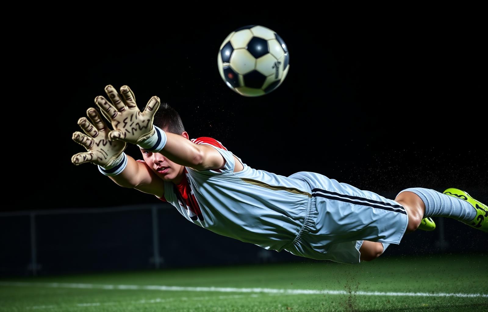 Portero deteniendo un balón